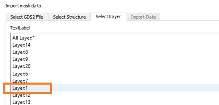 Selecting the layer to import