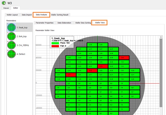 Wafer measurement map